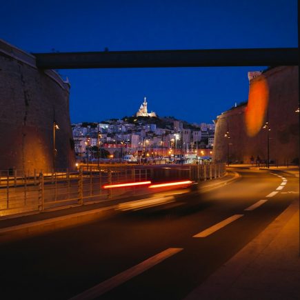 cars on road during night time