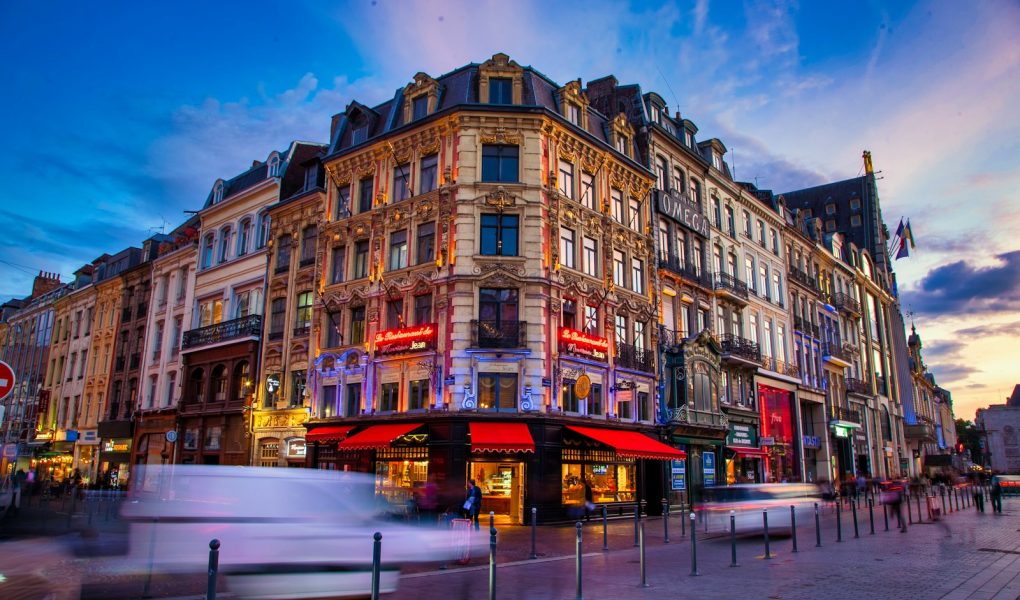 a group of colorful buildings