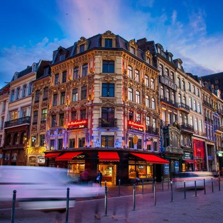 a group of colorful buildings