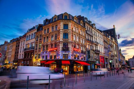 a group of colorful buildings